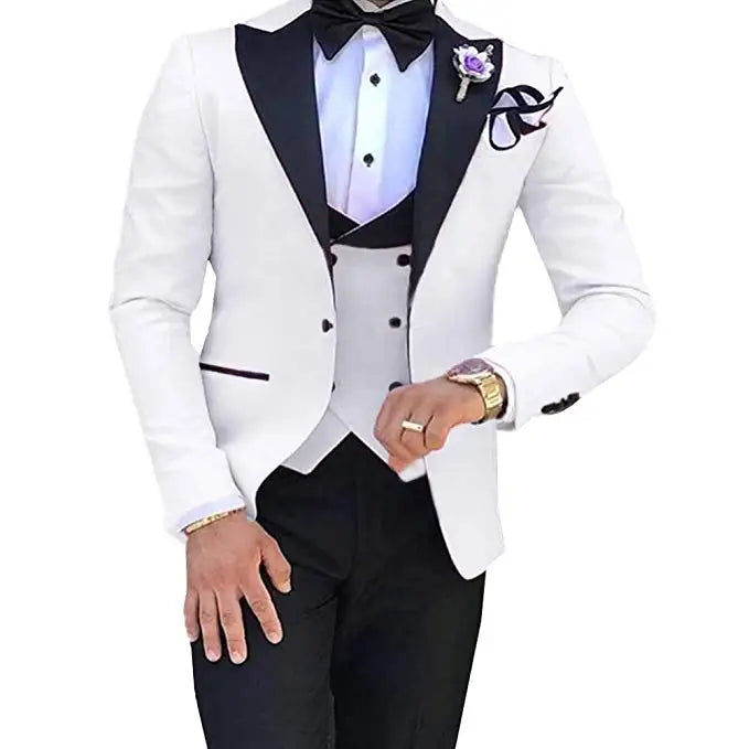 Custom Made Men Suits Terno Slim Groom Tuxedos Wedding Men Suits Terno Masculino (Jacket+Pant+Vest)