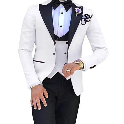 Custom Made Men Suits Terno Slim Groom Tuxedos Wedding Men Suits Terno Masculino (Jacket+Pant+Vest)