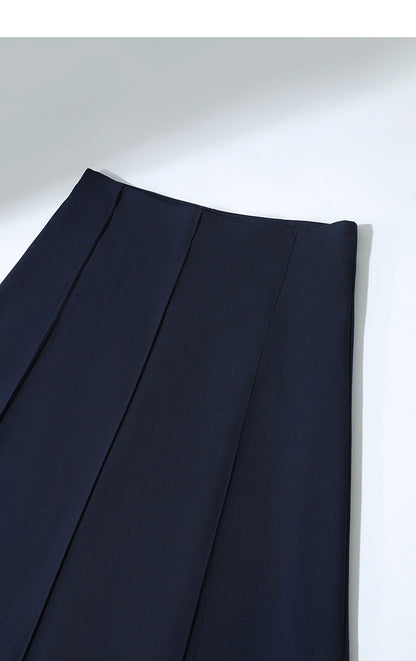 Women's Skirt 2025 Spring New Minimalist Solid Color Loose Skirts For Women Medium To Long Versatile A-shaped Skirt12524019
