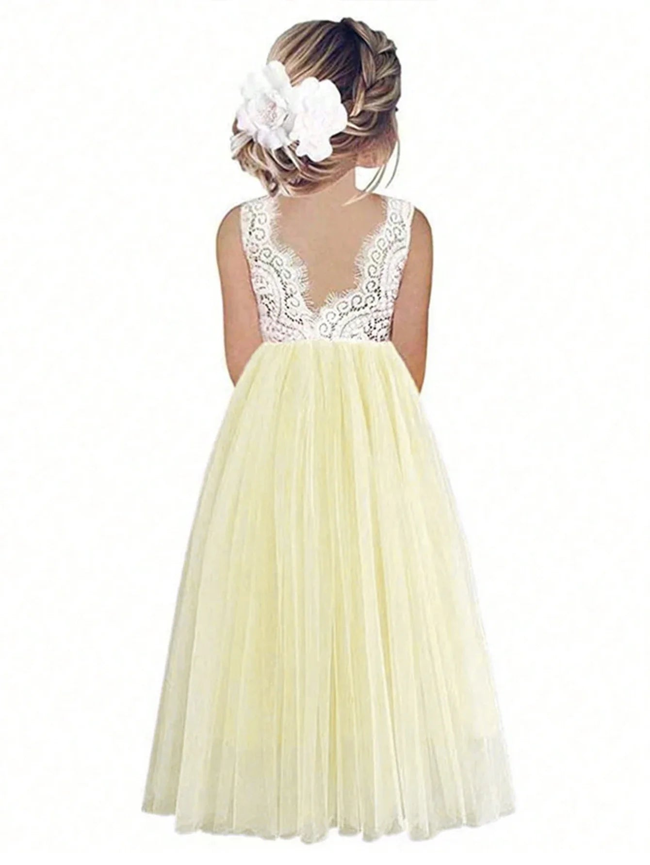 2024 Flower Girl Dress Baby Kids Summer Princess Party Lace Wedding Birthday Dresses Children Clothing 2 4  6 8 10 12 14