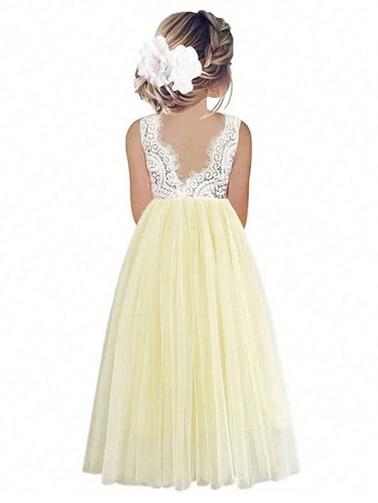 2024 Flower Girl Dress Baby Kids Summer Princess Party Lace Wedding Birthday Dresses Children Clothing 2 4  6 8 10 12 14