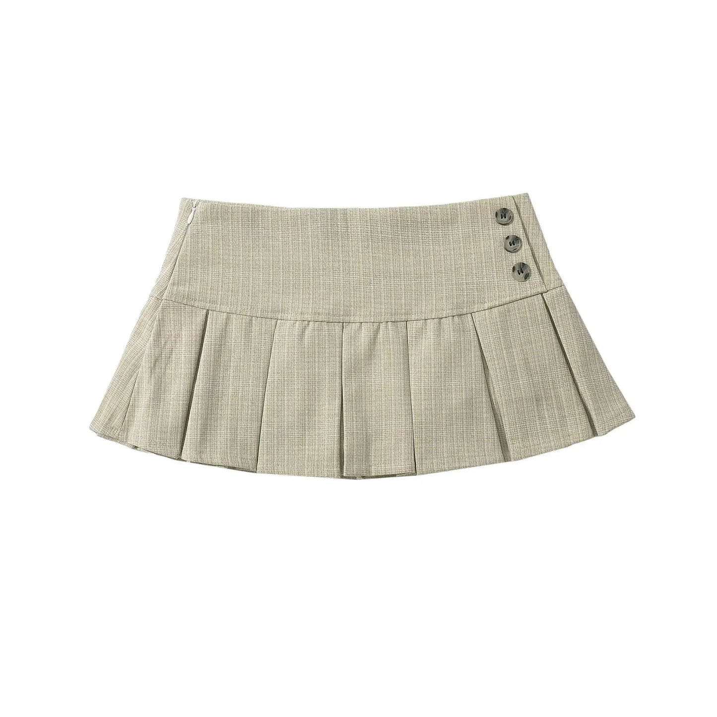 American Retro Pleated Mini Skirt Women Sexy Low Waist Summer Skirts Cool Girl Y2K saia