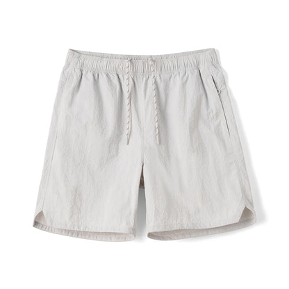 2026 Summer New Lightweight 100gsm Fabric Shorts Men Drawstring Elastic Waist Oversize Casual Outdoor Beach Shorts