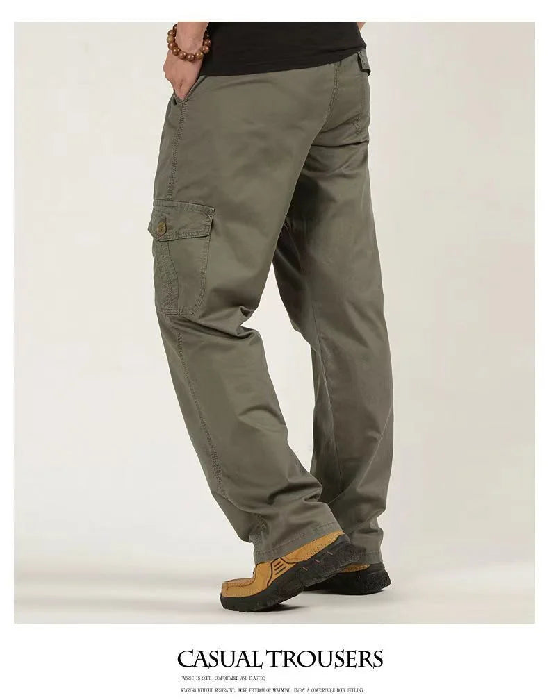 6XL Winter Men Fleece Pants Large size Mens Cargo Pants Trousers  Men Sports Sweatpants Thicken Style Trousers Jogger Pants Male