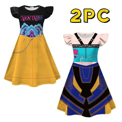 Popular Movie Hallyu Girl Group Black And White Girl Dress With Sequin Print, Party Role-Playing Costume
