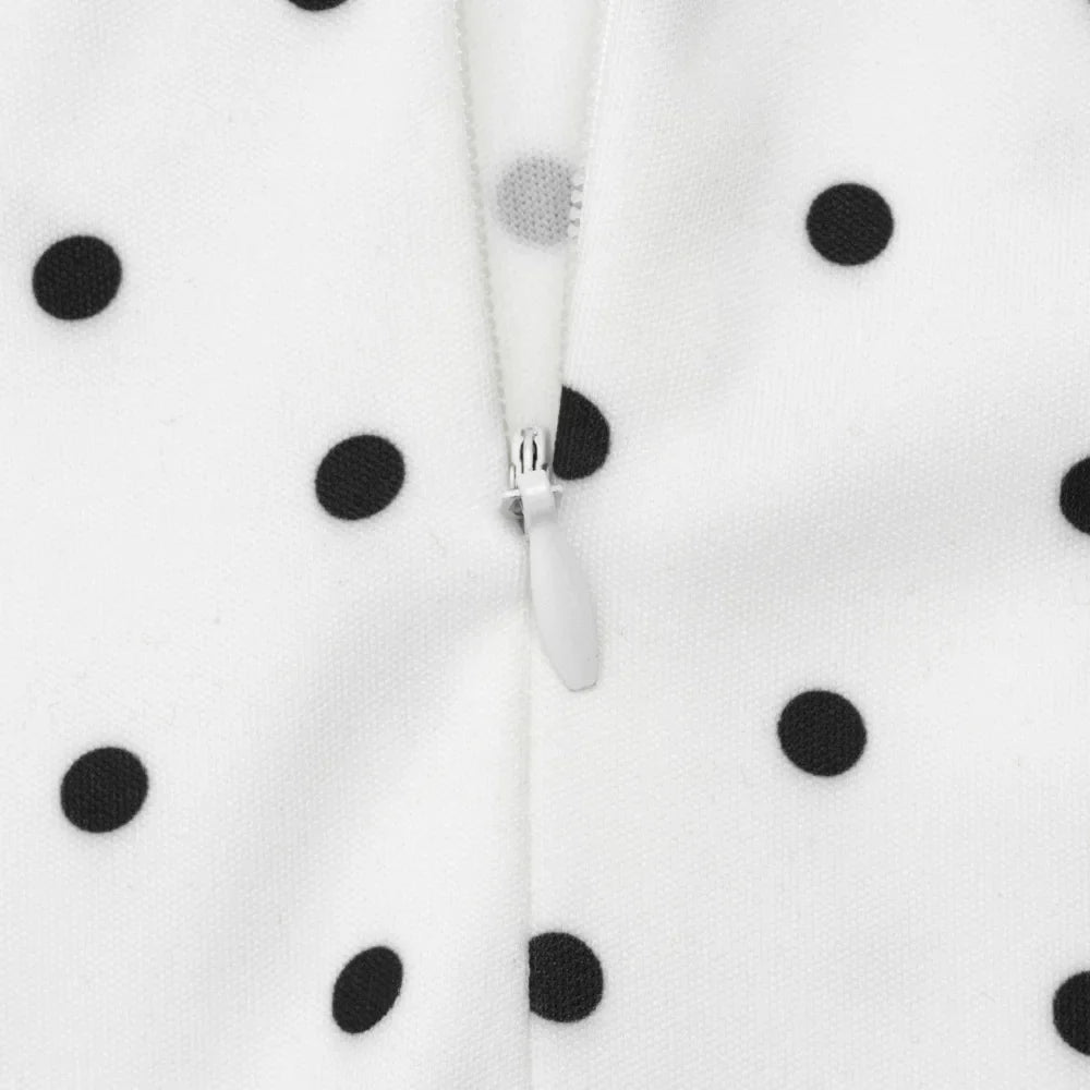 White Polka Dot Long Dress Summer Sexy High-Waisted Vintage Print Sleeveless Dress Casual Party Vacation New Women Dress