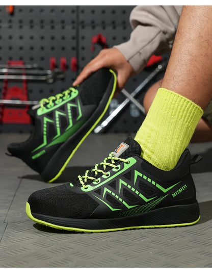 steel toe sneakers for men ultra-light construction site safety shoes anti puncture industrial work boots breathable work shoes