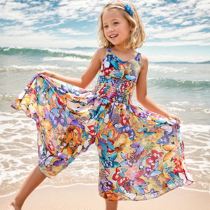 Summer Girls Flower Dress Kids Girl Beach Dresses Chiffon Kids Dresses Floral Teenager Girls Clothes 6 8 10 12 14 Year