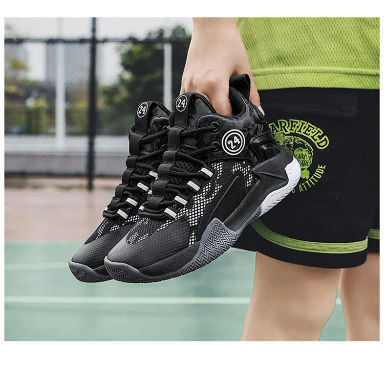 Kids Basketball Shoes Legendary Number Children's Anti-Slip Breathable Outdoor Sports Sneakers for Boys Daily Training Exercise