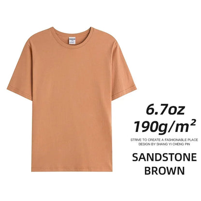 6.7oz 190grams Combed Cotton Tees Tshirts Mens Solid Tops Woman Male Custom Team Uniform Class Clothes Summer Customization