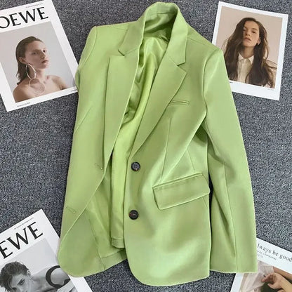 Coats for Women Solid Loose Blazer Woman Spring Autumn Jacket Korean Luxury Clothing In Promotion Outdoor Modern Bags Outerwears