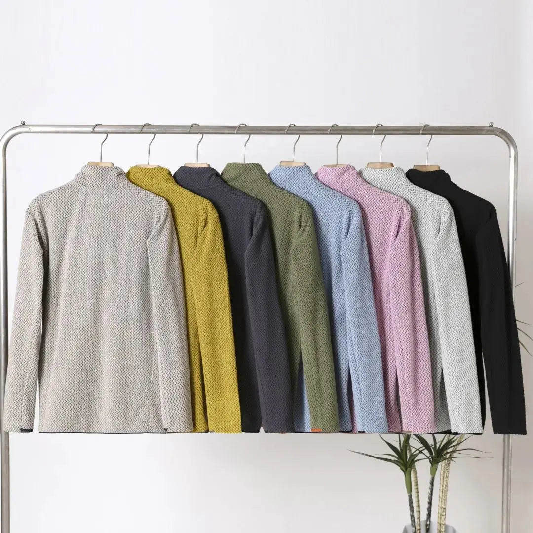 New Comfortable and Thick Men's and Women's Sports Semi-zipper Fleece Sweatshirt with Wavy Fleece and Long-sleeved Sweatshirt