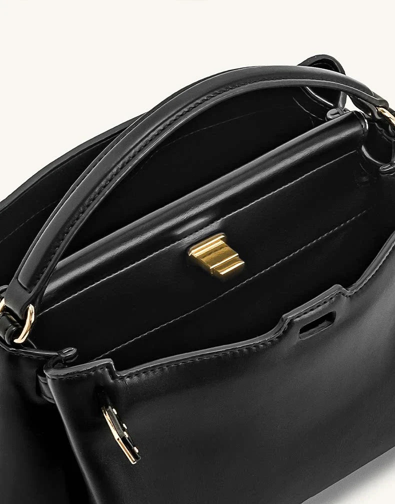 Carmen Lock Handbag 2026 New Women's Crossbody Small Square Purse Vegan Leather Top Handle Shoulder Bag for Daily Commute