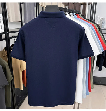 High end luxury brand short sleeve polo shirt summer new trend cute dog embroidery design T-shirt casual Korean golf men's wear