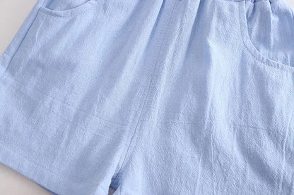 Summer Casual Baby Boy Toddler Causal ClothesPlaid Shirt Tops Pants 2Pcs/Set With Tie Cotton Kids Outfits Clothing Suit