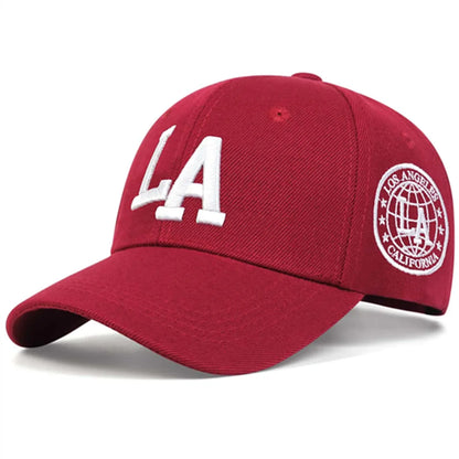 Unisex LA Leter Embroidery Snapback Baseball Caps Spring and Autumn Outdoor Adjustable Casual Hats Sunscreen Hat