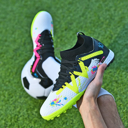 Kid Friendly TF Turf Soccer Boots Soft PU Fabric Rubber Non-slip Sole Abrasion Resistant For Campus Sports Activities