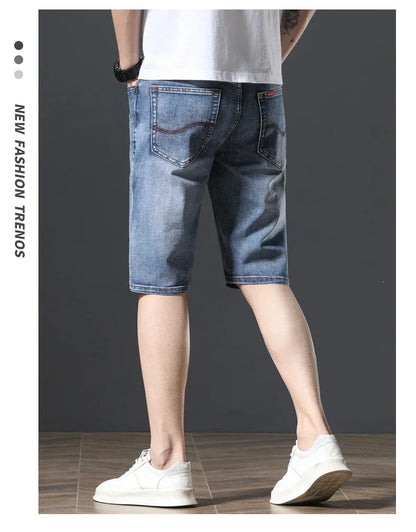 2025 Summer Brand Stretch Thin Bermuda Masculina Cotton Denim Jeans Jorts Men Knee Length Soft Ropa Hombre Shorts
