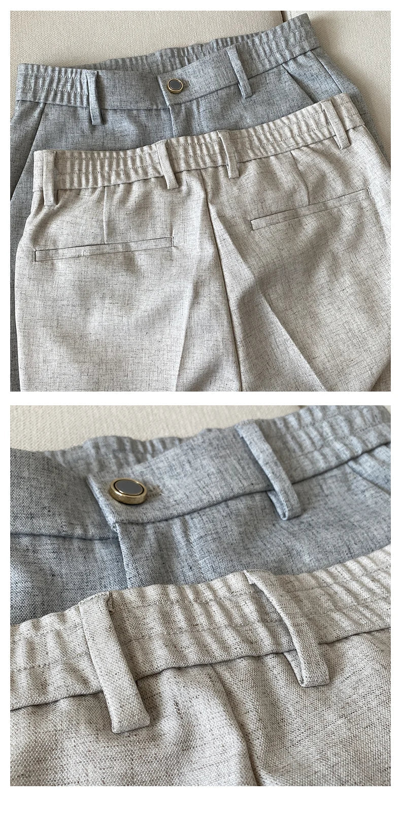 Summer New Men's Casual Stretch Trousers High Quality Fashion Slim Fit Solid Color Formal Business Social Office Suit Pants