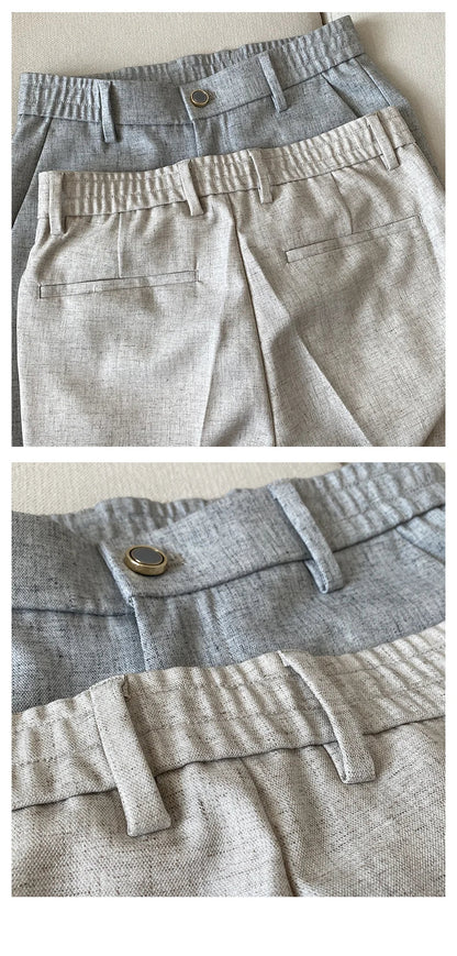 Summer New Men's Casual Stretch Trousers High Quality Fashion Slim Fit Solid Color Formal Business Social Office Suit Pants