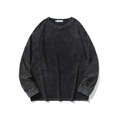 American Retro T Shirts Men Oversized T-shirt Women Loose Long Sleeve Shirt Vintage Hip Hop Y2K Style Men's Streetwear Plus Size