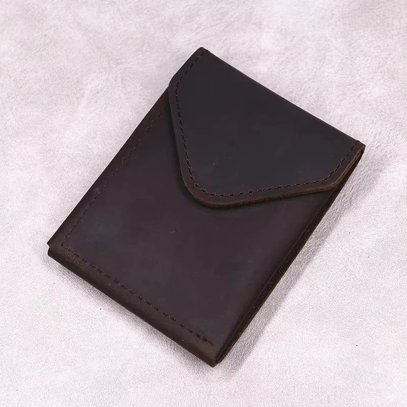 Men's Slim Minimalist Wallet Pocket Cash Card Holder with Flap Closure for Organizing Financials