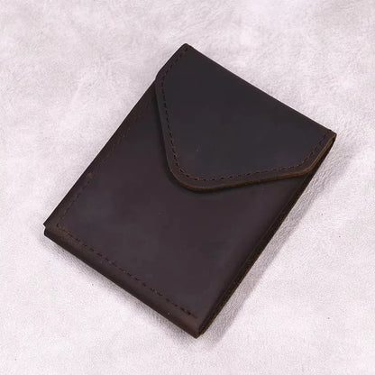 Men's Slim Minimalist Wallet Pocket Cash Card Holder with Flap Closure for Organizing Financials