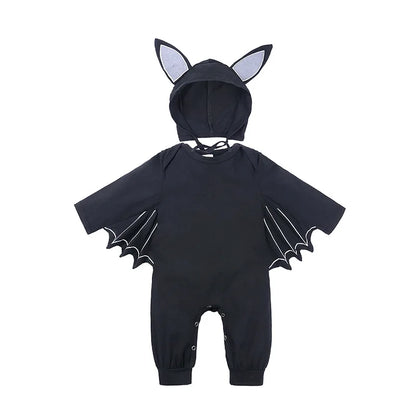 Baby's First Halloween Costume Black Bat Romper Jumpsuit Infant Boys Girls Purim Party Carnival Fancy Dress Cosplay Long Short
