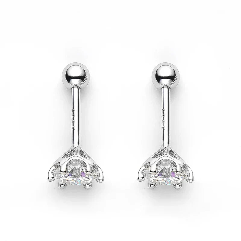 White Gold Plated 2ct Moissanite Studs Earrings for Women Wedding Sparkling 100% S925 Sterling Silver Luxury Jewelry GRA