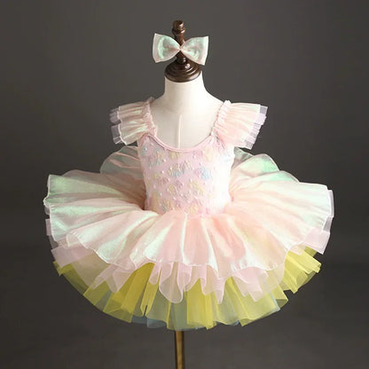 Children's Day Dance Dress Girl Ballet Princess Summer Dresses Girls Ballet Sequins Outfit Kids Clothes Vestidos Birthday Gift