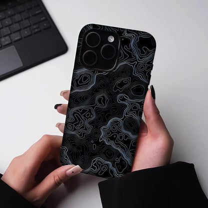 Topographic Contour Map for Magnetic Phone Case for IPhone 17 16 15 14 13 Pro Max Plus Single Double-layer Tough Case