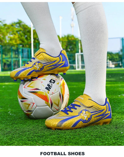Kids Soccer Cleats Football Shoes AG/TF Studs Non Slip Wear Resistant Breathable Training Sneakers Children Boy Girl Match Boots