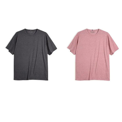 Casual Breathable Blended Short Sleeve T-shirt for Men's Summer Crew Neck Lightweight Basic Tees Versatile Loose Fit Tops