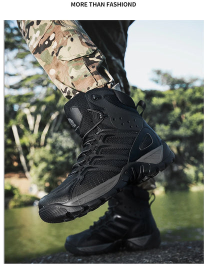 Fashion Men's Boots Comfortable High-top Boots Outdoor Non-slip Hiking Boots Lightweight Men Desert Boots Motorcycle Boots