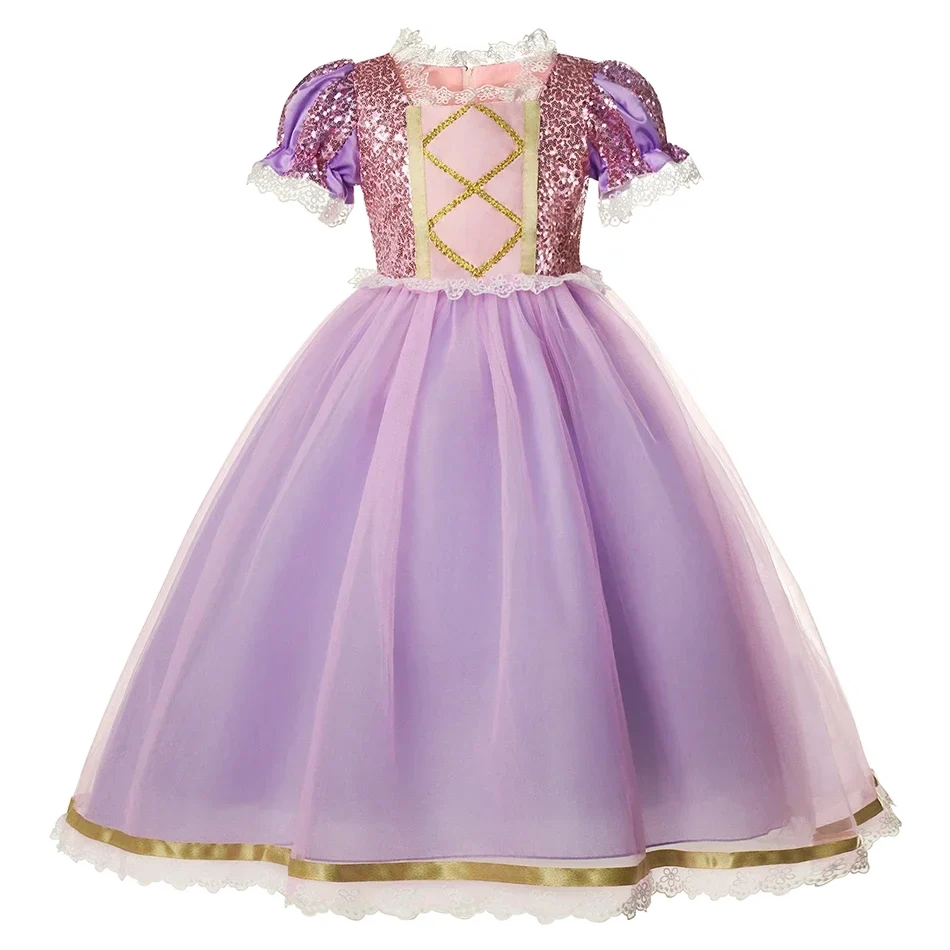 Children Costume Girl Dress Halloween Princess Cosplay Party Rapunzal Anna Elsa Birthday Clothes