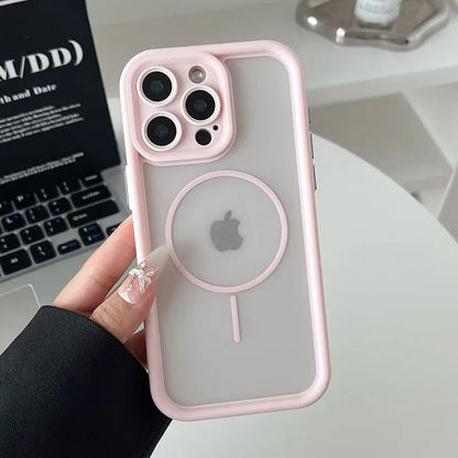 Luxury Matte For Magsafe Transparent Phone Case For iPhone 17 16 15 14 13 12 Pro Max 11 17 Pro 16 Plus Air Magnetic Bumper Cover