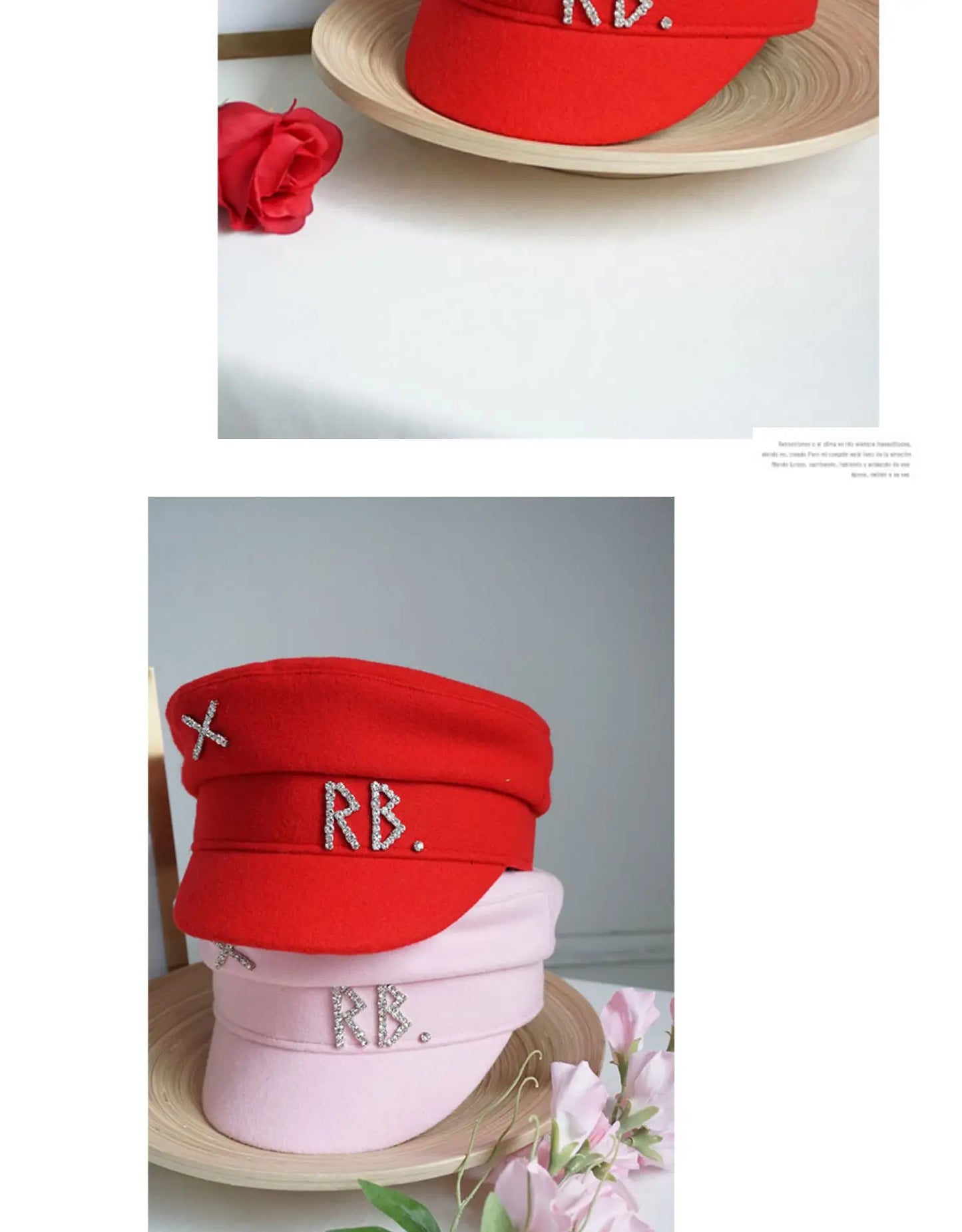 Autumn Winter Newsboy Caps Women Wool Diamond Letter Caps Baker Boy Cap S-XL