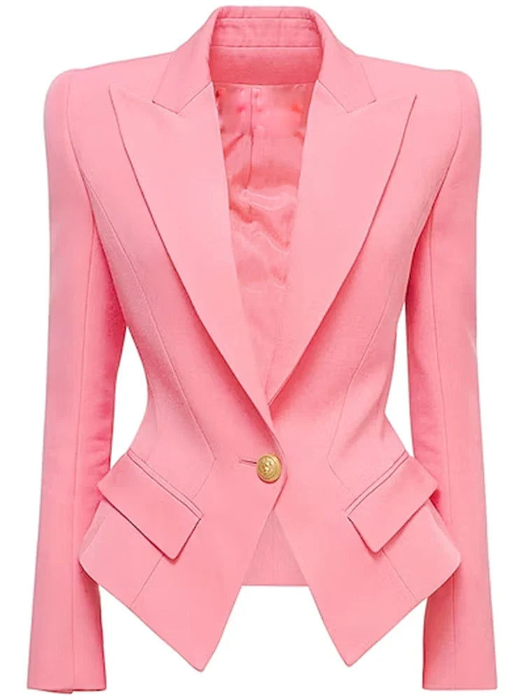 HIGH STREET Newest 2026 Designer Jacket Women's Slim Fitting Single Button Lapel Blazer