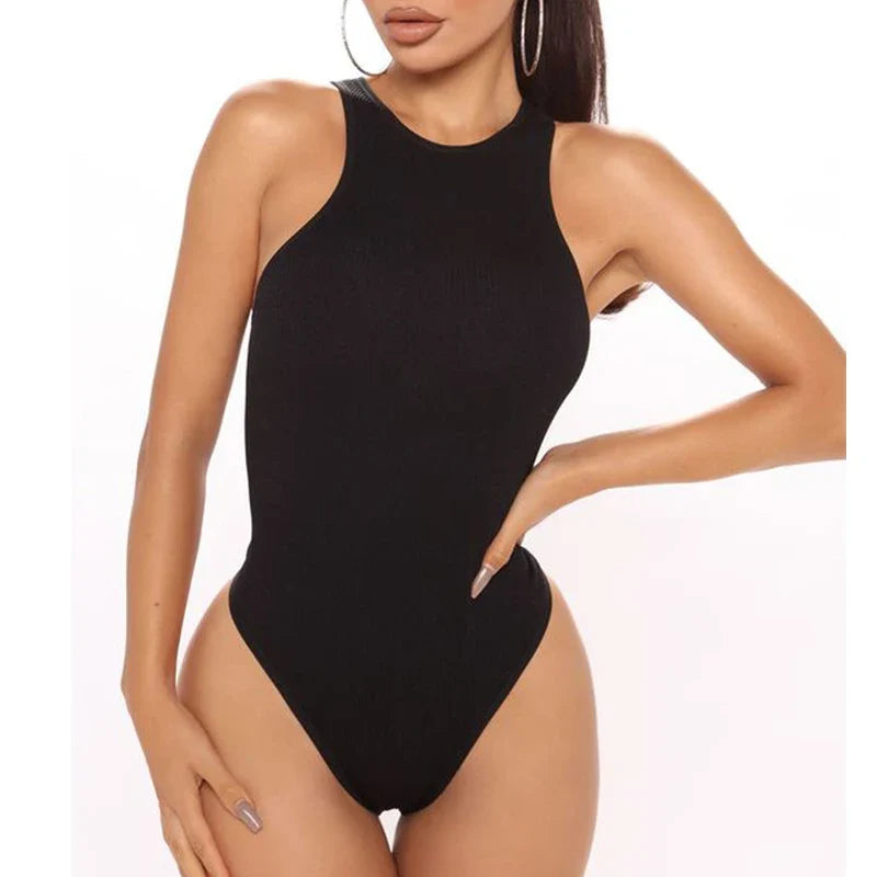 Halter Neck Body Shaper Suits Open Crotch Thong Shapewear Body Shapers Tummy Control Bodysuit Cupless Stretchy Jumpsuit