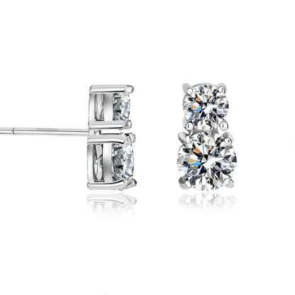 1.5carat Moissanite Diamond Stud Earrings With  Certificates 925 Sterling Silver Round Cut Ear Studs For Women Men Jewelry