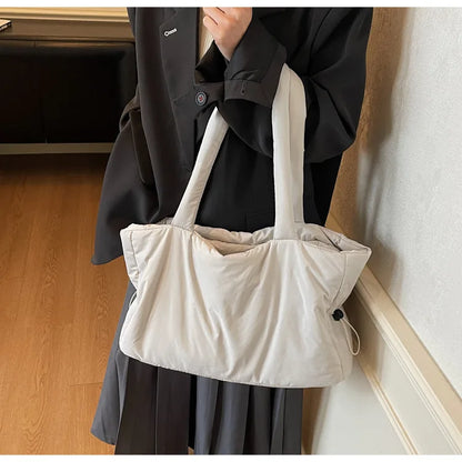Fashion Winter Women Shoulder Bag Large Simple Shopping Commuting Bag Simple and Practical Textured Casual Versatile Tote Bag
