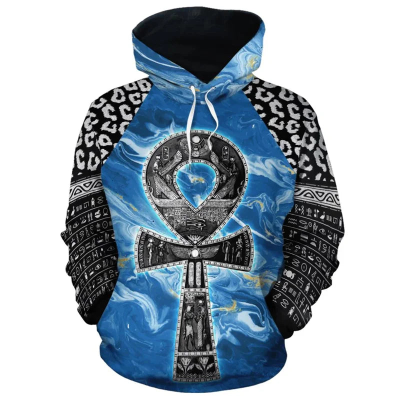 African Ethnic Tribes Unique Graphic Hoodie For Men Ethnic Printed Clothing Hooded Coat Loose Harajuku Street Vintage Hoodies