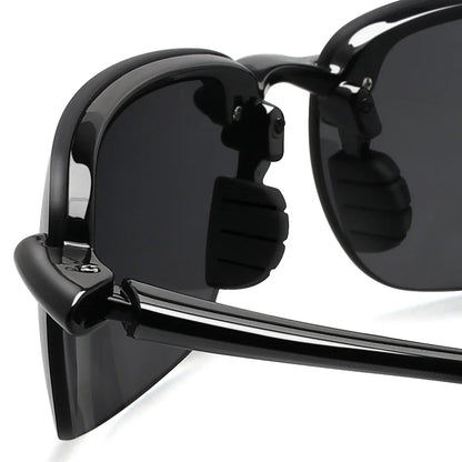 Rimless Polarized Sports Sunglasses Men&Women Tr90 Frame for Running Fishing Baseball Driving （8001）