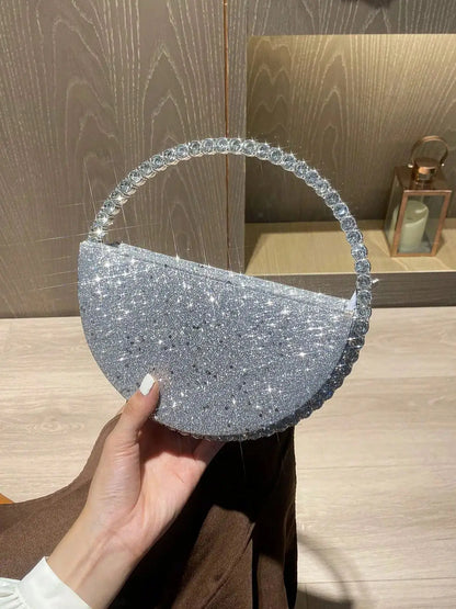 Elegant Rhinestone Novelty Bag, Classic Banquet Clutch Purse, Women's Formal Evening Handbag For Party Wedding