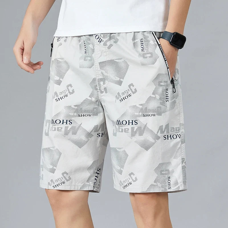 Men's Camo Shorts Elastic Waistband Casual Cargo Shorts Hiking Running Male Clothes Athletic Plus Size Y2K Knee Short Pants