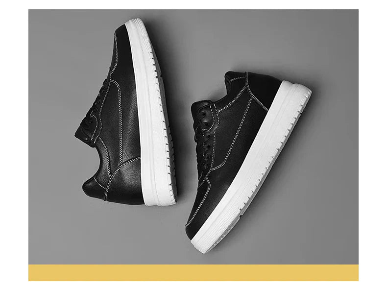 New Invisible Height-increasing Shoes for Men, 6CM-8CM-10CM Sports Shoes,White Leather Sports Shoes for Men,Enlarged Sizes 36-46