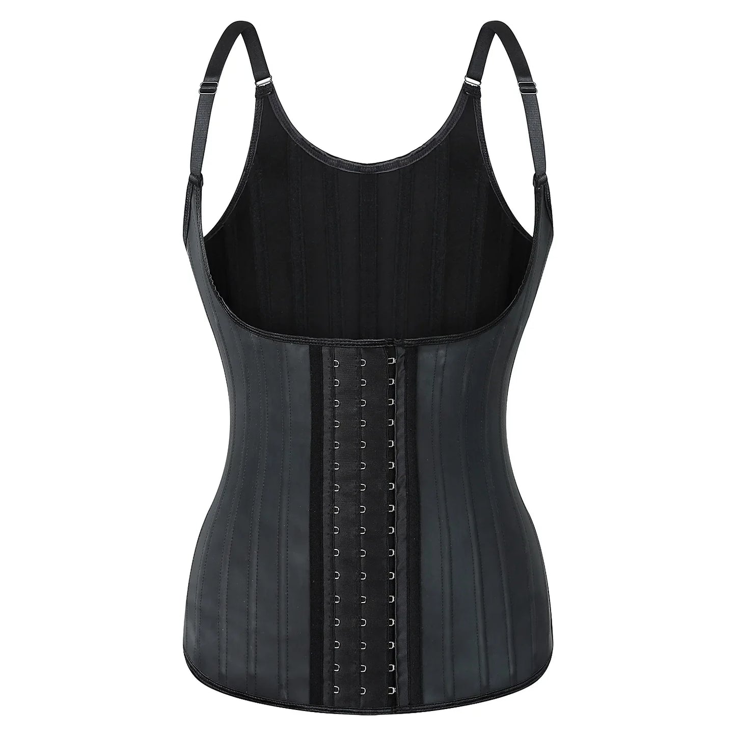 Latex Waist Trainer Corset Women 25-Steel Bones Body Shaper Fajas Slimming Girdle Adjustable Hooks and Straps Tummy Control Vest
