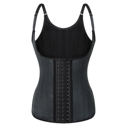 Latex Waist Trainer Corset Women 25-Steel Bones Body Shaper Fajas Slimming Girdle Adjustable Hooks and Straps Tummy Control Vest