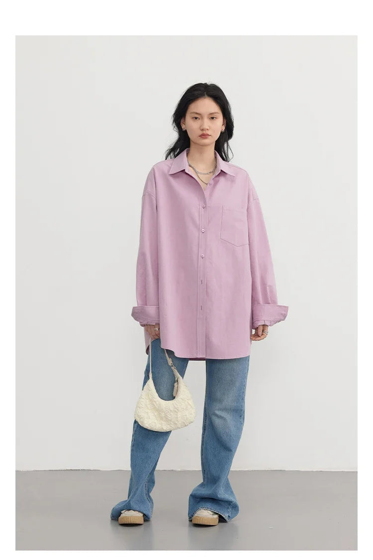 Korean Women's Long-sleeved Shirt Loose Woman Tops Fashion Woman Blouse Office Lady Coat 2025 Spring Autumn Clothing