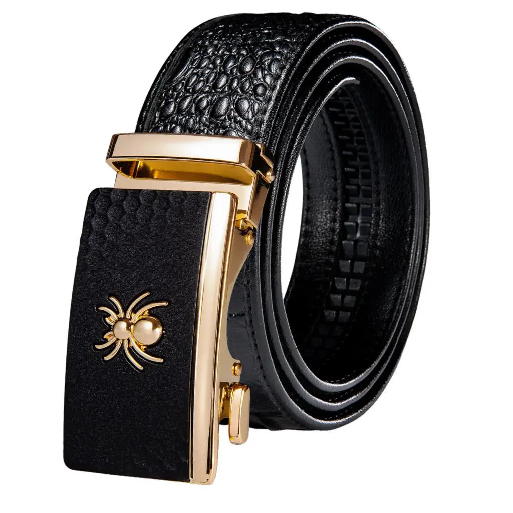 Crocodile Designer Luxury Genuine Leather Belts for Men Casual Jeans Belt Strap Gold Automatic Buckle Black Belt PD-2036